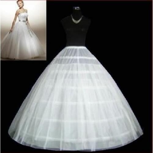 White 6-HOOP PETTICOAT crinoline SLIP Underskirt BRIDAL WEDDING dress 2023