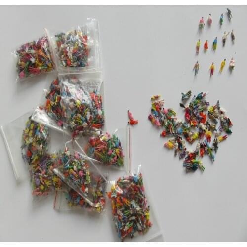Free Shipping 500pcs ho scale 1:200 Painted Model Train Passenger People Figures