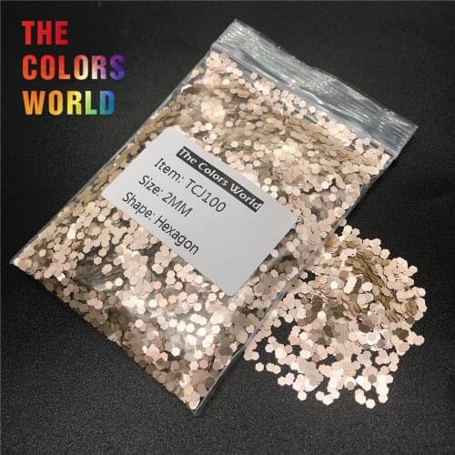 TCJ100 Pearlescent Matte Light Gold Colors Hexagon Shape For Nail Glitter Nail Art Decorations Makeup Facepaint DIY Accessorie
