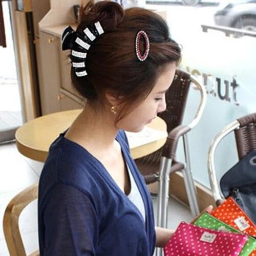 Black Brown Thick Big Crystals Hair Claw Elegant Rhinestone Hair Clips Hairpin for Women Hair Styling Tool Accessories Jewelry