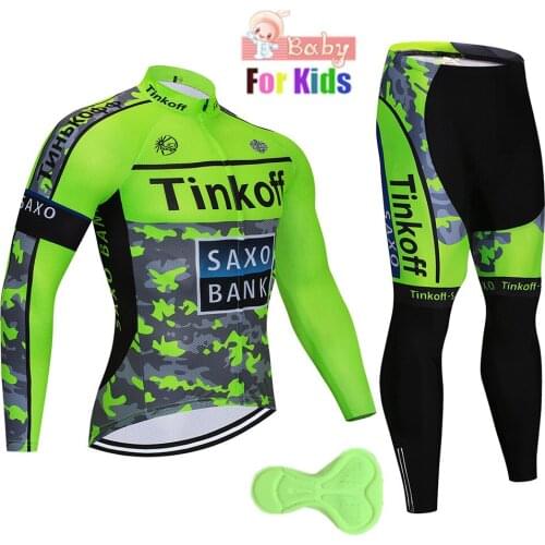 2018 Kids Autumn Baby Cycling Set Long Sleeve Cycling T-shirts Set Bicycle Clothes Breathable Cycle Clothing Wear Jersey Sets