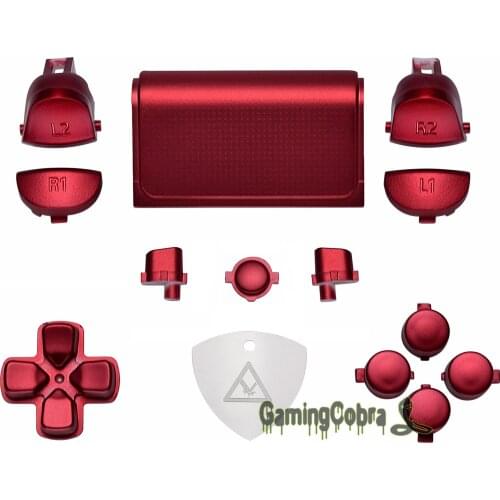 Scarlet Red Full Set Buttons L1R1 L2R2 Triggers Dpad Home Share Options w/ Tools for PlayStation 4 PS4 Slim PS4 Pro Controller