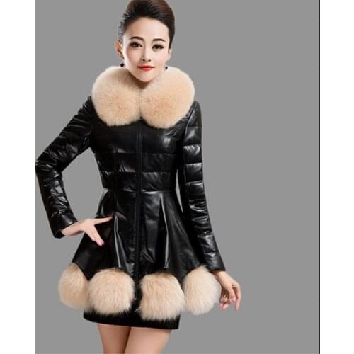 KMETRAM Women's Leather Down Jackets