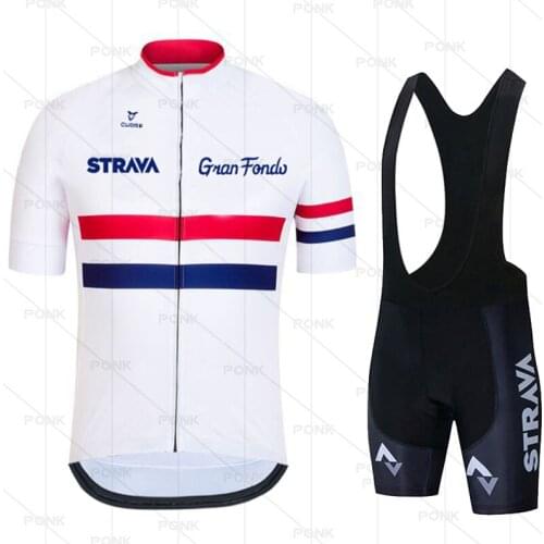 2021 Pro Team STRAVA summer cycling Jersey set Bicycle Clothing Breathable Men Short Sleeve shirt Bike bib shorts 19D Gel pad