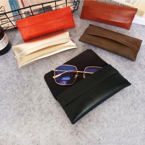 Fashion Hot Sale Men Women Portable Glasses Case Magnetic PU Leather Fold-able Glasses Box For Eyeglass Sunglasses