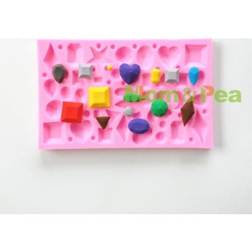 Mom&Pea 0696 Free Shipping Many Gems Shaped Silicone Mold Cake Decoration Fondant Cake 3D Mold