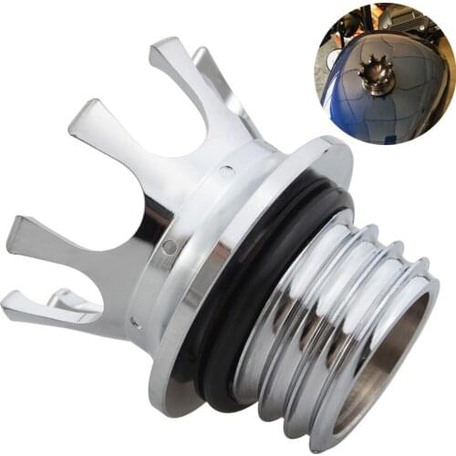 Motorcycle Chrome Aluminum Crown Style Gas Cover Flush Vented Fuel Tank Cap For Harley Sportster Dyna Softail Touring Models