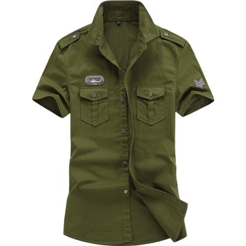 2017 Hot high-quality mens short sleeve shirt casual shirt Military shirt free shipping