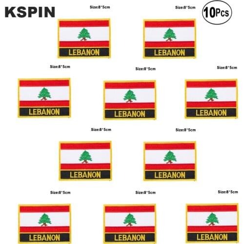 Lebanon Flag Embroidery Patches Iron on Saw on Transfer patches Sewing Applications for Clothes in Home&Garden