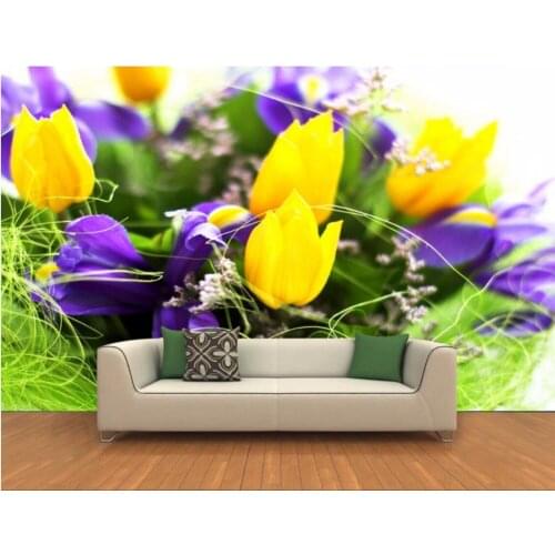 Custom photo 3d room wallpaper mural beautiful tulips landscape decoration painting 3d wall murals wallpaper for living room