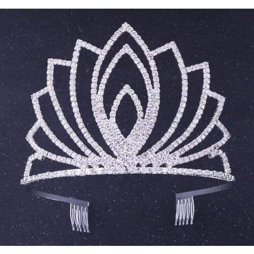 New Crystal Bridal Tiaras Princess Crown For Women Girls Rhinestone Wedding Tiara Comb Fashion Hair Jewelry Birthday Gift