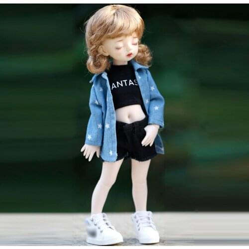 30cm Doll Clothes Fashion Plaid shirt and short T-shirt vest and shorts pants suit for Blyth SD DD yosd 1/6 BJD doll accessories