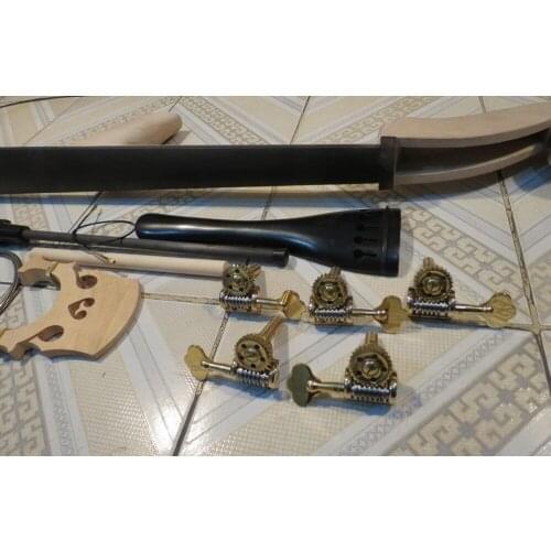 One set 5strings 3/4 Upright Bass part:(neck,fingerboard,bridge,tailpiece,pegs
