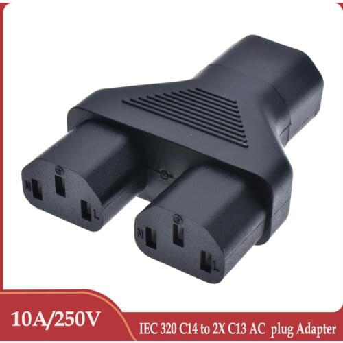 IEC 320 C14 Male to 2xC13 Female Y spliter adapter C14 TO TWO C13,IEC 320 C14 to Dual C13 NEW