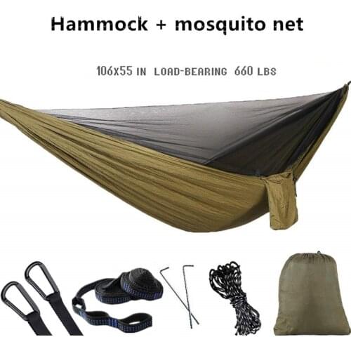 Camping Hammock with Mosquito Net - Lightweight Double Hammock, Portable Hammocks for Indoor,Hiking, Camping, Travel, Backyard