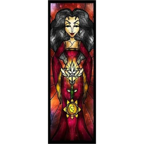 Full square round drill 5d diamond painting cartoon woman stained glass painting diamond mosaic kit diamond embroidered sticker
