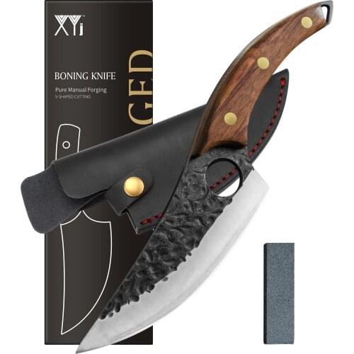 Full Tang 6 Inch Boning Knife Sheath Leather Cover Mini Knife Sharpening Stone Gift Set High Quality Filleting Fish Knife Tools