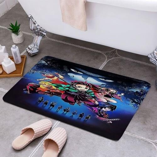 Demon Slayer Anti-slip Doormat Vacuuming Water Absorbing Kitchen Bedroon Bath Floor Mats Home Entrance Home Decora