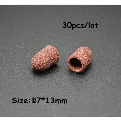 MAOHANG New 7*13mm 30pcs/lot Nail Sanding Bands Drill Machine Nail Art Pedicure Sanding Bands For Nail Drill Bits Manicure tools