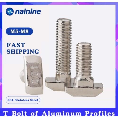 [M5 M6 M8] T Hammer Head T Bolt Aluminum Connector T Head Screws for 20/30/40/45 Aluminum Profiles B051