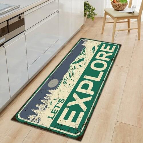 Vintage Home Kitchen Floor Mat Rugs Non-slip Door Entrance Mat Carpet Welcome Mats for Living Room Bedroom Bathroom
