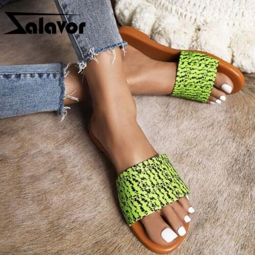 ZALAVOR New Women Shoes Flat Heel Buckle Women Summer Slippers Fashion Cool Beach Shoes Women Footwear Size 35-43