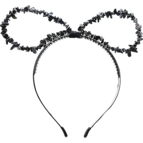 2021 New Arrival Multicolored stone Hair Knotted Hair Band for Women Headbands Hairbands Headwear Handmade hoop