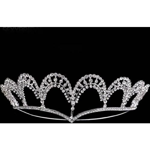 Bridal Wedding Elegant Tiara Crown Ladies Luxury Shining Rhinestones Headpiece Women Simple Fashion Party Hair Accessories