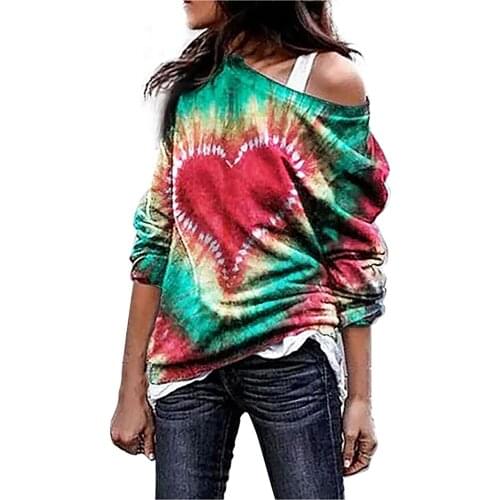 Off Shoulder Womens Tops And Blouses Womens Autumn Winter Long Sleeve Printed Round Neck Loose Blouse Blusas Mujer De Moda 2021