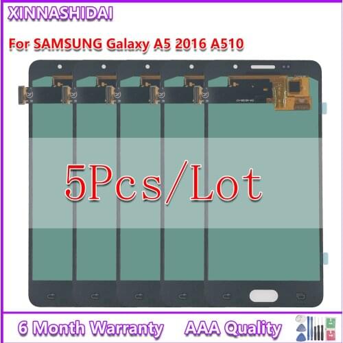 5Pcs/lot LCD Display for SAMSUNG Galaxy A5 2016 A510 A510FD A510F A510M LCD Display Touch Screen Digitizer Assembly Replacement
