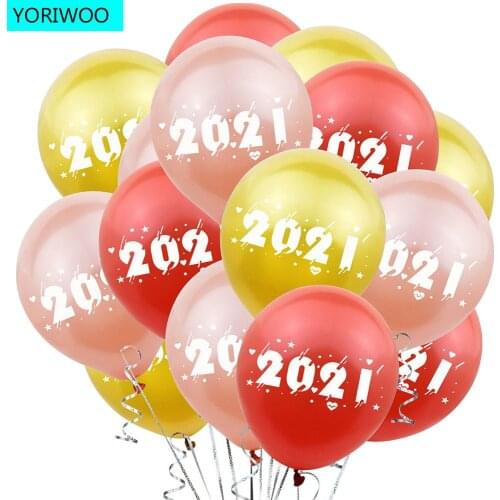 10pcs 2021 Latex Balloon Confetti Happy New Year Gift Christmas Ornament Xmas Air Ballon Baloons Birthday Party Decorations Kids