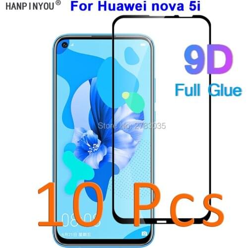 10 Pcs/Lot For Huawei Nova 5i 6.4" 5D 6D 9D Full Glue Cover Toughened Tempered Glass Film Screen Protector Guard