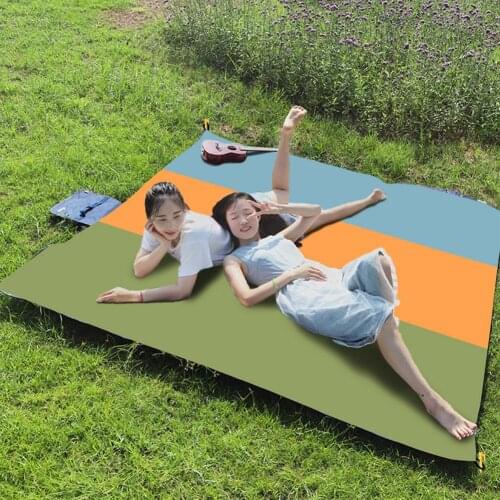 2x2.1m/3x3m Beach Blanket Sand-Free UV-proof Waterproof Pocket Folding Camping Mat Mattress Portable Outdoor Picnic Beach Mat