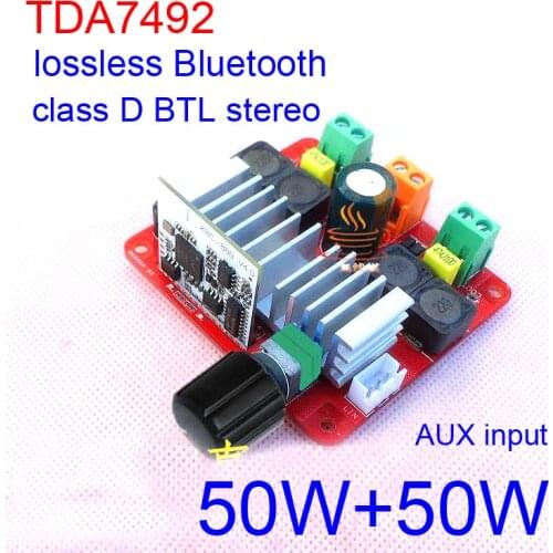 2018 TDA7492 Bluetooth amplifier 50W+50W D class BTL stereo digital lossless Bluetooth HIFI power amplifier 12V 24V CAR