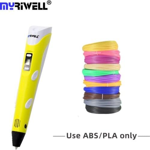 Myriwell 3D Printing Pen 3D Pen LCD Display PLA/ABS Filaments 3D Drawing Printer For Kids/Adults Creative Design Drawing