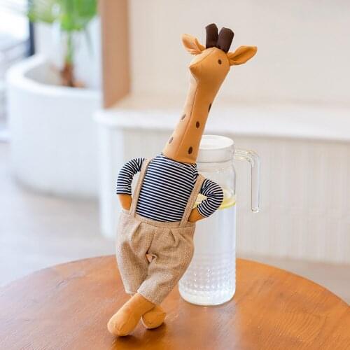 45CM Cute Mr.Giraffe Stuffed Animals Giraffe With Clothes Doll Lovely Home Decor Birthday Gifts For Children Boys