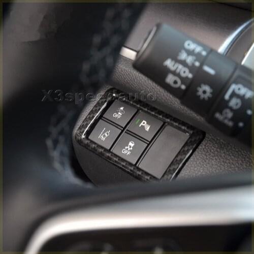 Car-styling Carbon Fiber Style Headlight button Switch cover For Honda Civic 10th 2016-2017