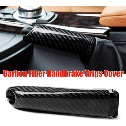 For BMW E46 E90 E92 E60 E39 F30 F34 F10 F20 True Carbon Fiber Universal Car Handbrake Grips Cover Sticker