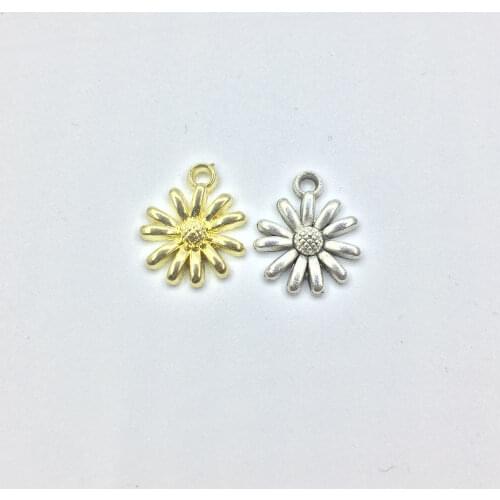 Eruifa 20pcs 12mm New Popular Daisy Flower Charms Pendant necklace,earring jewelry DIY handmade Gold Lead/Nickle Free