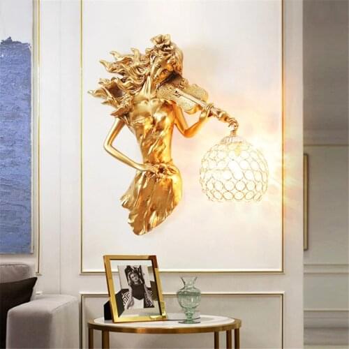 European Luxury Crystal Led Wall Lamp Home Decor Wall Lamp Bedroom Bedside Light Modern Golden Living Room Hotel Aisle Wall Lamp