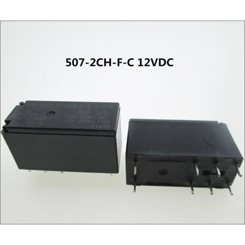 HOT NEW relay 507-2CH-F-C 12VDC 845HN-2C-C 12VDC 507-2CH-F-C 12VDC 12VDC DC12V 12V 12A 250VAC DIP8