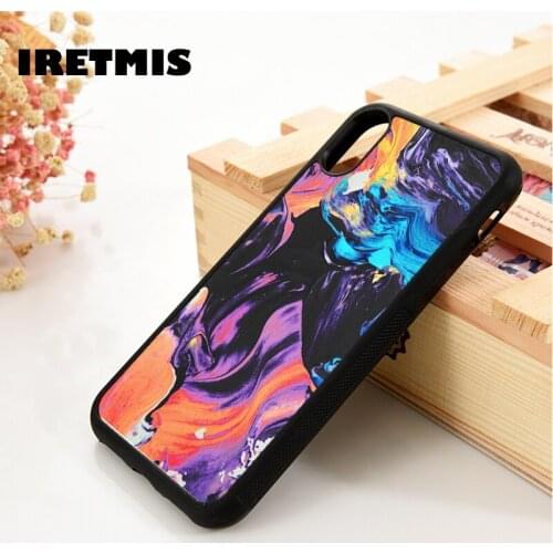 Iretmis 5 5S SE 6 6S Soft TPU Silicone Rubber phone case cover for iPhone 7 8 plus X Xs 11 Pro Max XR Van Gogh Oil Spill Drawing