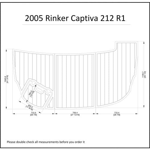 2005 Rinker Captiva 212 R1 Swim Platform Pads Boat EVA Teak Decking 1/4" 6mm
