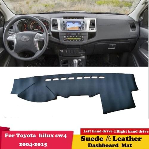 For Toyota Hilux sw4 Vigo Pick up 2004-2015 Leather Dashmat Dashboard Cover Pad Dash Mat Carpet Car-Styling Accessories Suede
