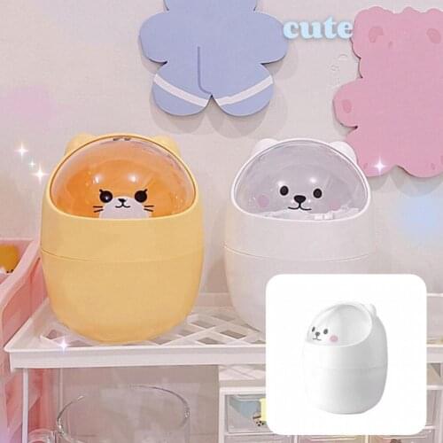 Fashion Eco-friendly Desktop Garbage Box Cartoons Pattern Desktop Garbage Box Large Capacity for Living Room
