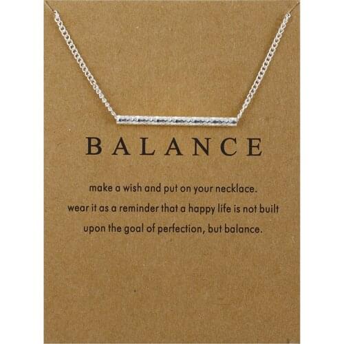 Fashion Jewelry New Arrived Golden Balance Bar Beam Straight Alloy Pendant Short Necklace for Women Gift Jewelry Accessories