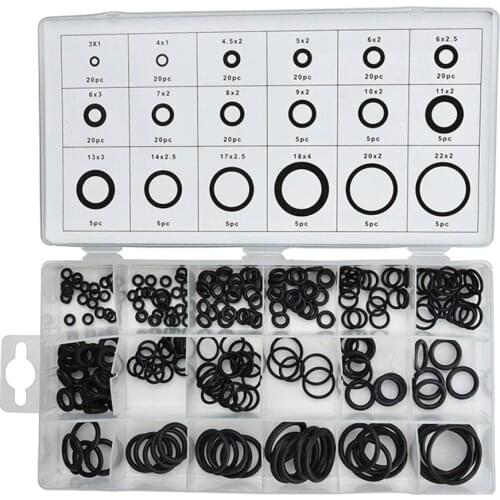 New 225Pcs 18 Sizes Kit Air Conditioning Rubber O Rings Car Auto Vehicle Repair Tools Air Conditioning Refrigerant Ring