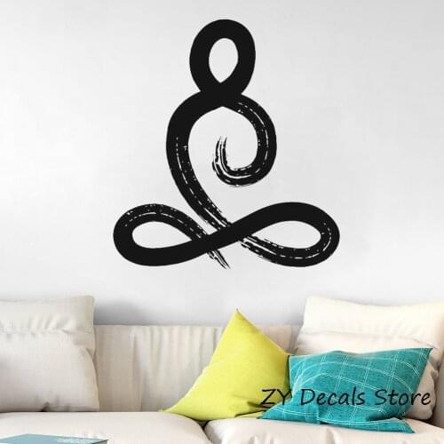 Symbol Yoga Pose Wall Vinyl Decal for Yoga Studio Wall Sticker Home Decor Living Room Wall Murals Housewares Vinyl Stickers S685
