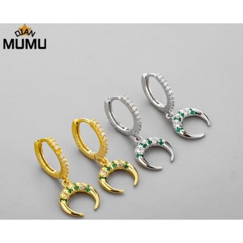 New colorful tribal retro crescent earrings sweet and cute diamond earrings personalized fashion earrings