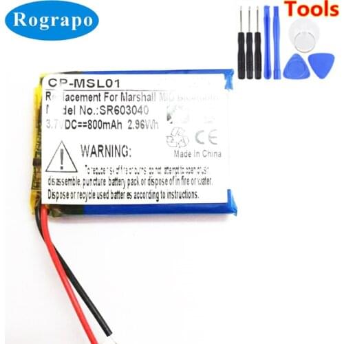 New 800mAh SR603040 Replacement Battery For Marshall MID Bluetooth Acumulator Batteries